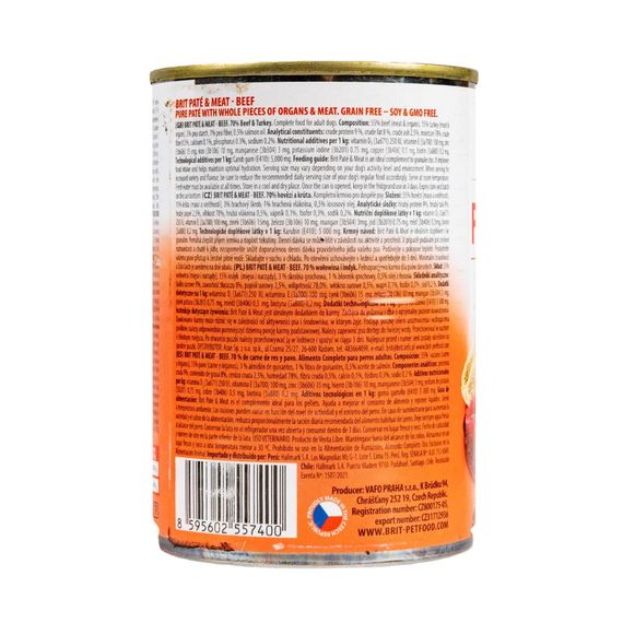 Корм вологий Brit Care Pate and Meat для дорослих собак з яловичиною  400 г | Зображення 2