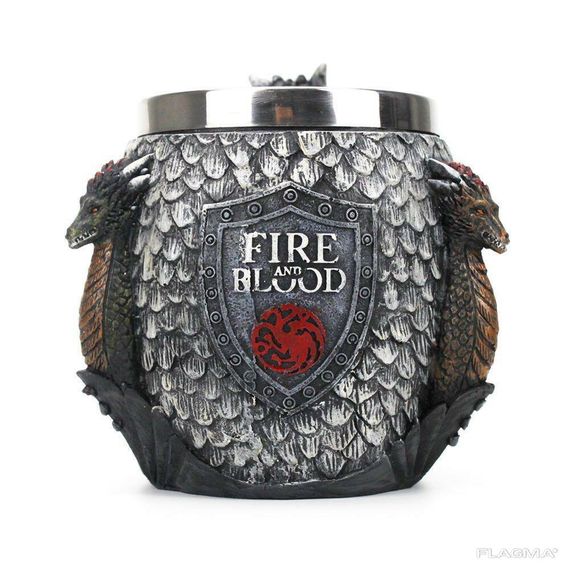 Кружка Чашка Бокал Игра Престолов Fire and Blood Targaryen 3D Дом Таргариен Таргариены | Зображення 3