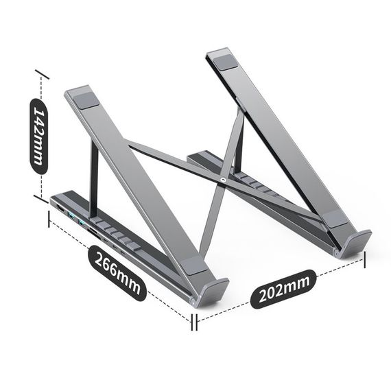 Адаптер Choetech HUB-M48-GY, USB Type-C 7-в-1 | Зображення 3