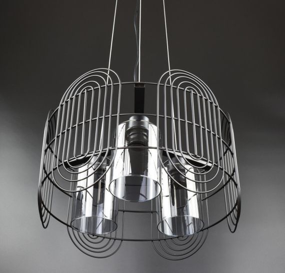 Люстра підвісна LOFT на 3 лампочки 26695 Чорний 35-120х40х40 см. | Зображення 2