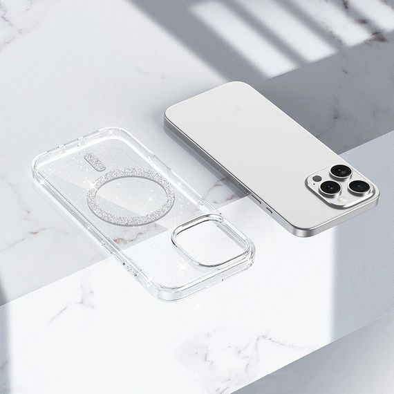 Чохол TPU Eclipse Sparkle Magnetic Fit для Apple iPhone 12 Pro / 12 (6.1") Clear | Зображення 3