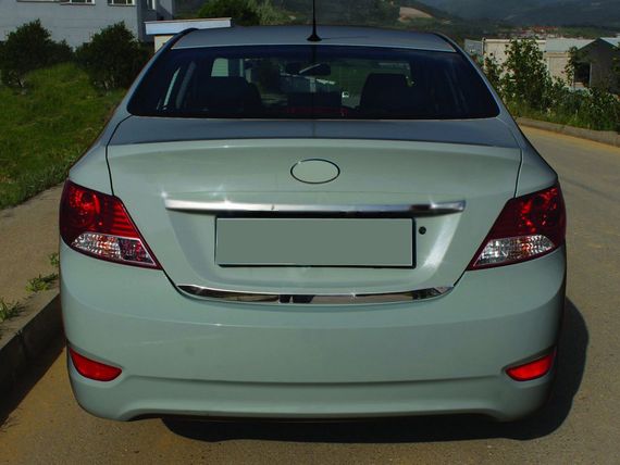 Кромка багажника (нерж.) OmsaLine - Итальянская нержавейка для Hyundai Accent Solaris 2011-2017 гг | Зображення 1