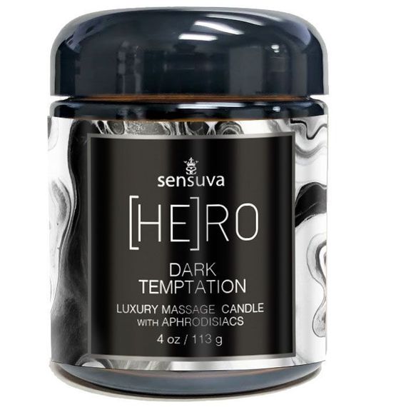 Масажна свічка Sensuva [HE]RO Dark Temptation Massage Oil Candle 113г