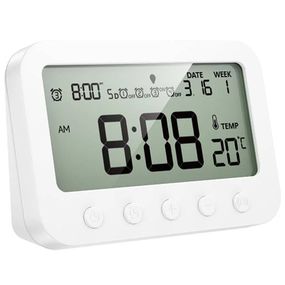 Електронний термогігрометр + годинник Hoco HX44 Indoor White