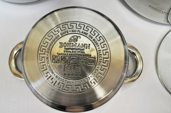 Набор кастрюль Bohmann BH-1275N, 12 предметов нержавеющая сталь, для индукции | Зображення 6