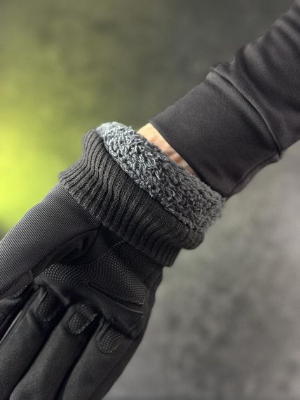 Тактичні зимові рукавиці чорні. | Зображення 5