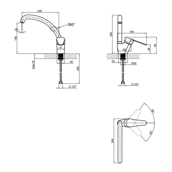 Змішувач для кухні Lidz (BLA) -14 43 008F-3 | Зображення 2