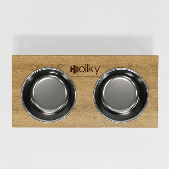 Миски на подставке для средних собак и больших котов Hollky Base M (2 × 0,95 л) BM-422110-WHNT | Зображення 3