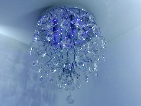 Люстра стельова кришталева з пультом 25483 Хром 46х45х45 см. | Зображення 4