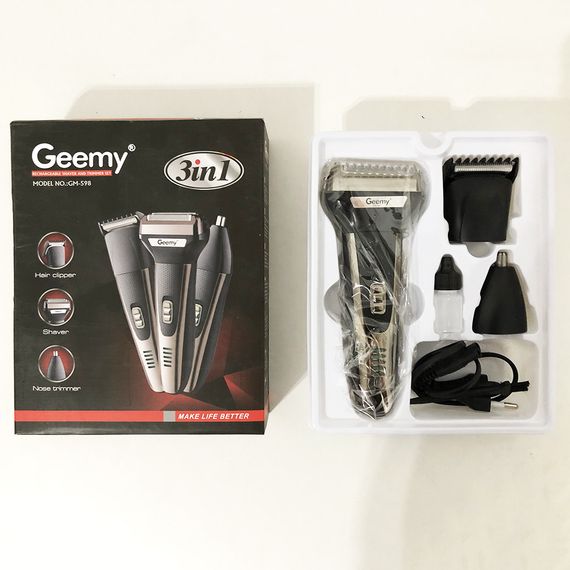 Машинка для стрижки бороди  GEMEI GM-598, Тример для бороды, QB-894 Триммер беспроводной | Зображення 3