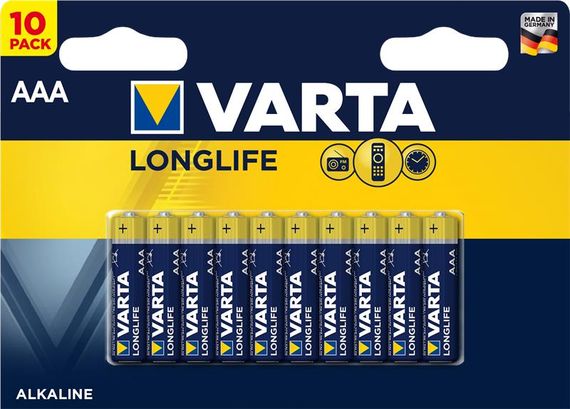 Батарейка VARTA LONGLIFE AAA BLI 10 ALKALINE (04103101461)