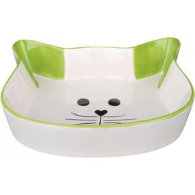 Миска Trixie для кошек, в форме кошачьей мордашки, керамическая, 12 см, 250 мл