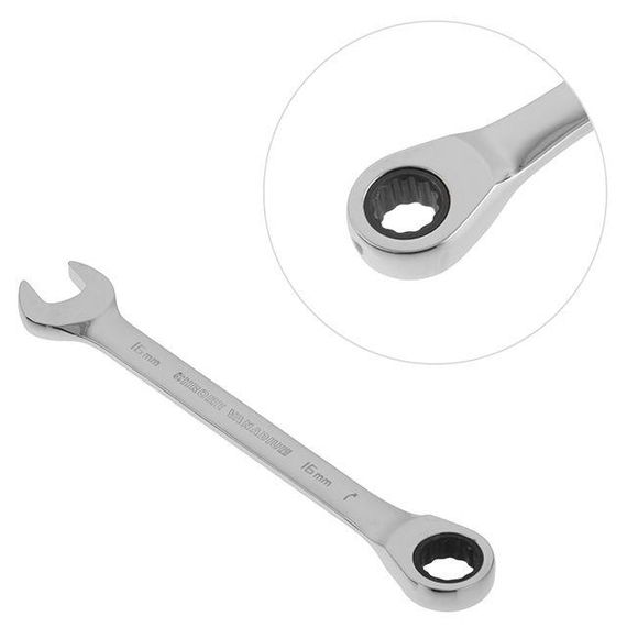 Ключ комбінований з тріскачкою 16 мм PROF, Cr-V INTERTOOL XT-1356 | Зображення 1