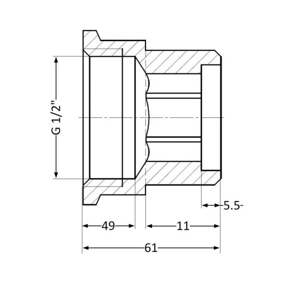 Удлинитель латунный Thermo Alliance Standart 1/2"ВН, L=50 мм SD4221550 | Зображення 1