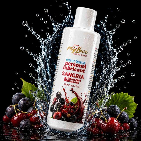 Водний лубрикант 2в1 для інтимної близькості та масажу MyLove Aroma Series Sangria (Сангрія), 300 мл Sex Aura | Зображення 1