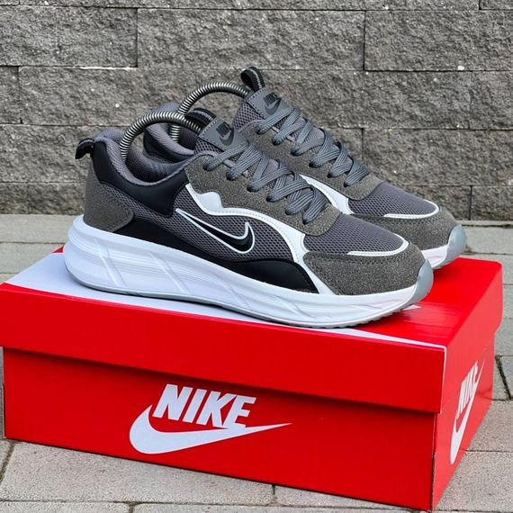 Кросівки Nike матеріал текстиль/замш колір сірий, білий | Зображення 8