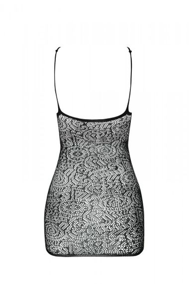 Ажурна мінісукня на тонких бретелях Passion BS096 One Size, red, плетіння на грудях | Зображення 3