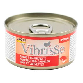 Блок консервованого корму для котів з тунцем і креветками у соусі Croci Vibrisse 24*70 г