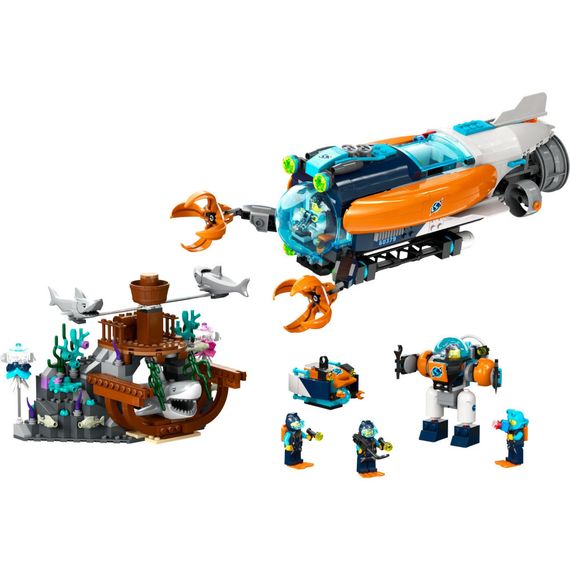 Конструктор LEGO City Глибоководний дослідницький підводний човен 842 деталей (60379) | Зображення 1