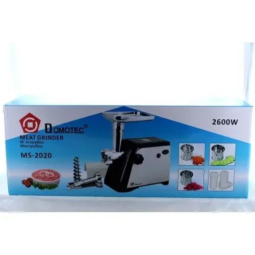 Мясорубка DOMOTEC MS 2020 + соковыжималка, Электромясорубка 2600W, Мощная мясорубка с насадками | Зображення 2
