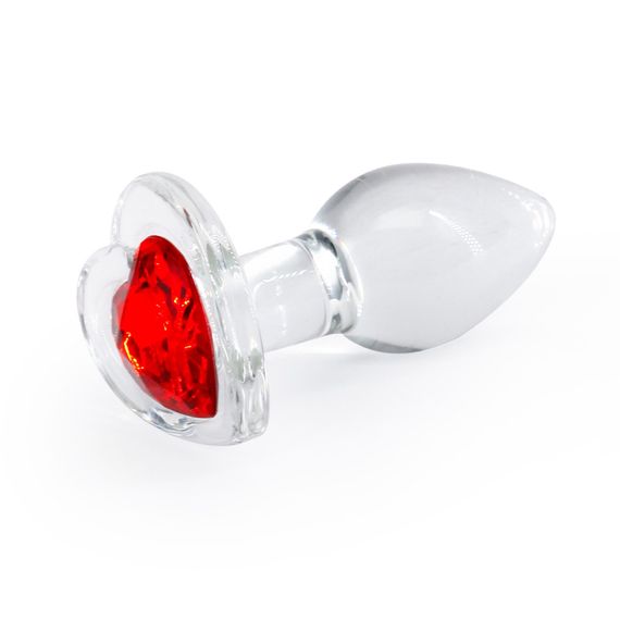 Скляна анальна пробка NS Novelties Crystal - Desires - Red Heart - Small