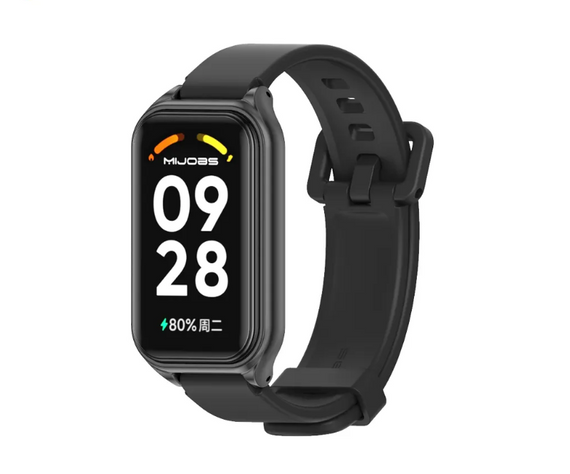 Силиконовый ремешок Mijobs Classic для фитнес браслета Xiaomi Mi Smart Band 8 Active - Black