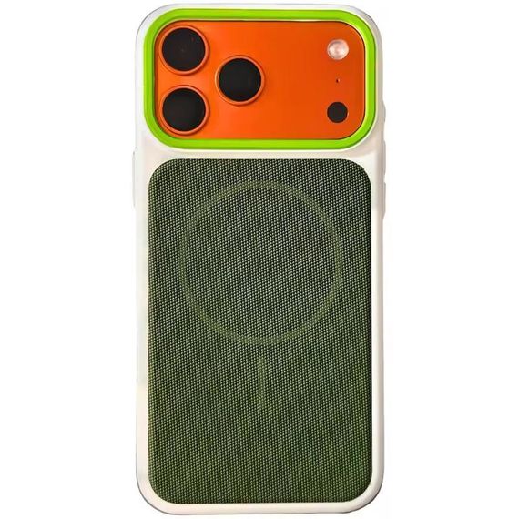 Чехол TPU TechWoven Hybrid with MagSafe для Apple iPhone 15 Pro Max (6.7") White / Green