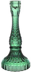 Свічник скляний "Crystal Glass" 22см, зелений