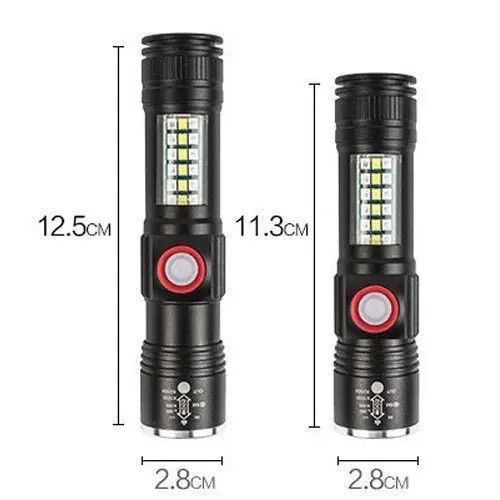 Кишеньковий ліхтар із USB зарядкою SY-1903C-P50+SMD+RGB Alarm / Ліхтарик світлодіодний для туриста / Потужний акумуляторний YZ-591 | Зображення 3