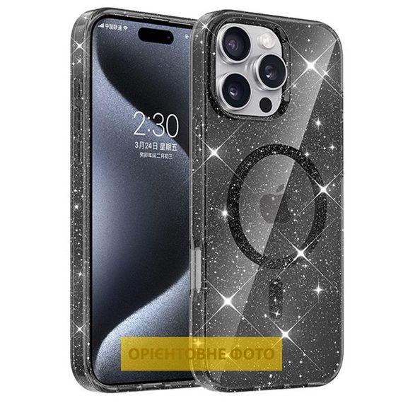 Чохол TPU Eclipse Sparkle (MagFit) для Apple iPhone 16e (6.1") Black