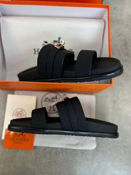 Сланці Hermes Jackson noir чоловічі чорні ob418 | Зображення 5