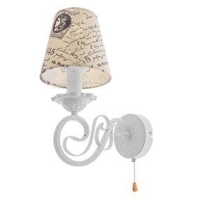 Бра настенное накладное прованс с абажуром BKL-661W/1 E14 WH