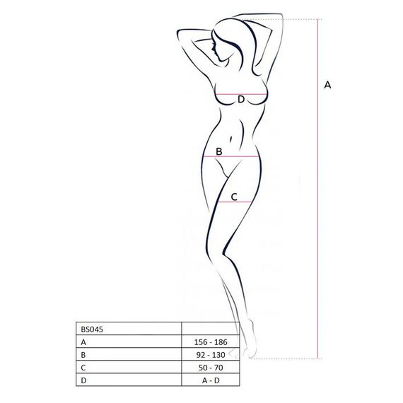 Бодістокінг Passion BS045 white, комбінезон, імітація панчох і боді, S/M/L | Зображення 3