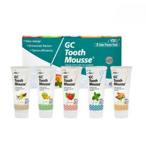 Гель-крем для зубів GC TOOTH MOUSSE, крем для ремінералізації, 5 тубів (асорті), по 35 мл