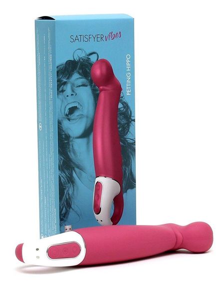 Вібратор Satisfyer Vibes Petting Hippo ергономічний, силіконовий, 12 режимів, для зовнішньої стимуляції | Зображення 4