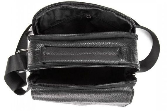 Чоловіча шкіряна сумка месенджер Tiding Bag чорна | Зображення 6