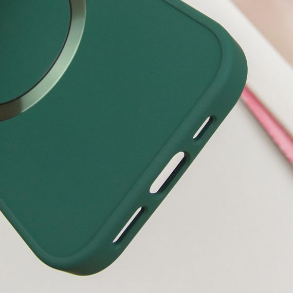 TPU чехол Bonbon Metal Style with MagSafe для Apple iPhone 15 (6.1") Зеленый / Pine green | Зображення 4