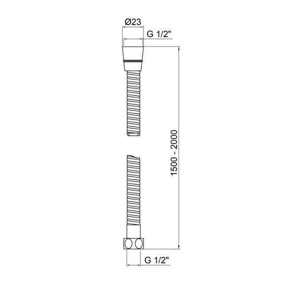 Шланг Lidz Niagara 12 1,5-2,0 м LDNIA12CRM35460 Chrome | Зображення 1