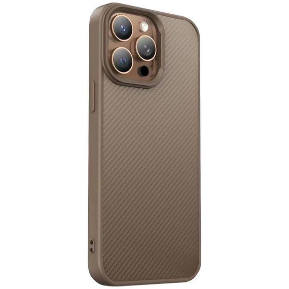 TPU чехол Carbon Protective with Magsafe для Apple iPhone 15 Pro (6.1") Coffee
