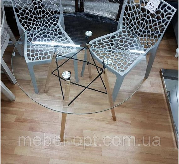 Стіл Етна Glass круглий скляний 80 см, дизайн Eames DSW Table | Зображення 9