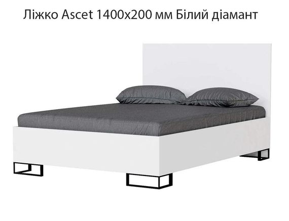 Ліжко Ascet (Аскет) Art in Head, у скандинавському стилі 1400х20000 мм колір Білий діамант
