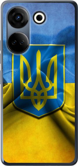 Чехол на Tecno Camon 20 Pro Флаг и герб Украины 1 "375u-3100-17620"
