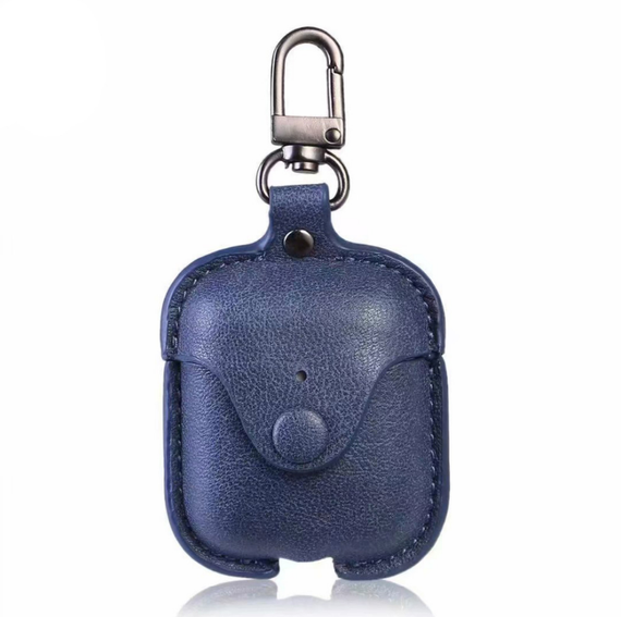 Шкіряний чохол Primo Hook для навушників Apple AirPods / AirPods 2019 - Dark Blue