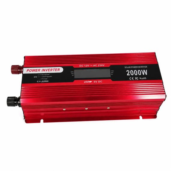 Инвертор 5 CORE 2000W 12V LCD • Преобразователь напряжения 5 CORE 2000W 12V-220V Digital с рабочей мощностью 1000 Вт и дисплеем | Зображення 2