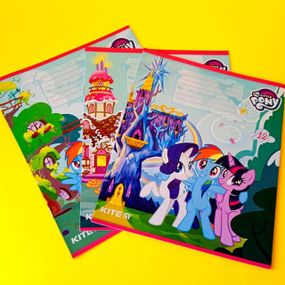 Зошит в косу лінію 12 аркушів кольорова обкладинка, LEADER Disney | Лідер Дісней Єдиноріжки |