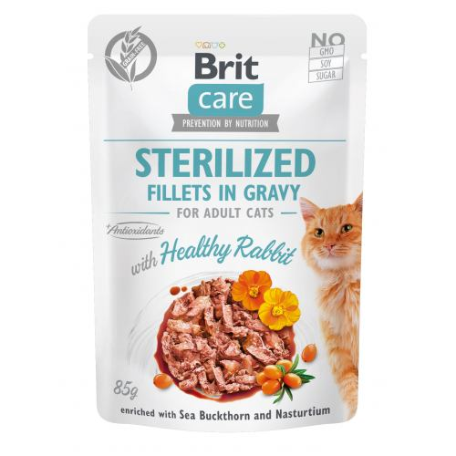 Вологий корм Brit Care для стерилізованих котів з кроликом в соусі 24шт*85 г