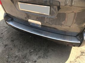 Накладка на задний бампер с загибом OmsaLine (нерж) Длинная база для Peugeot Traveller 2017↗ гг.