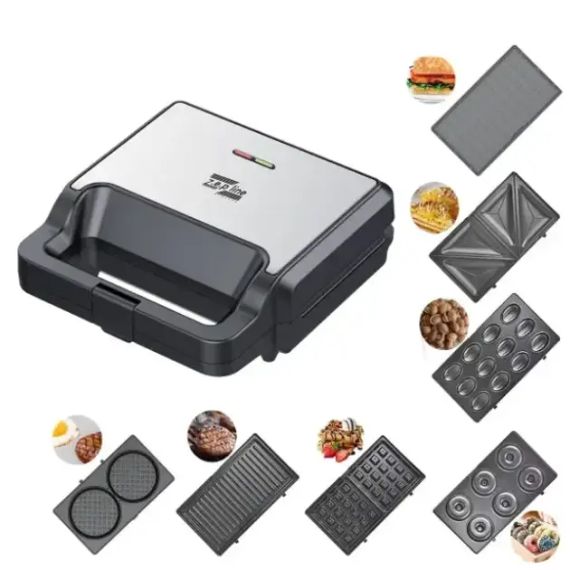 Вафельниця мультимейкер гриль 8в1 Zepline 2200W / Потужний електрогриль зі змінними пластинами ZP-808 | Зображення 1