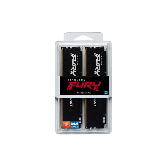 Модуль пам'яті для комп'ютера DDR5 64GB (2x32GB) 5200 MHz Beast Black Kingston Fury (ex.HyperX) (KF552C40BB2K2-64) | Зображення 4