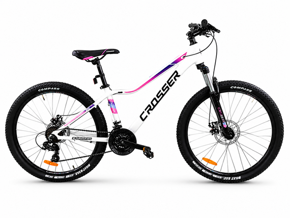 Велосипед гірський жіночий 27,5" Crosser Girl XC-100 рама 13", 21 швидкість Shimano, дискові гальма, алюміній | Зображення 1